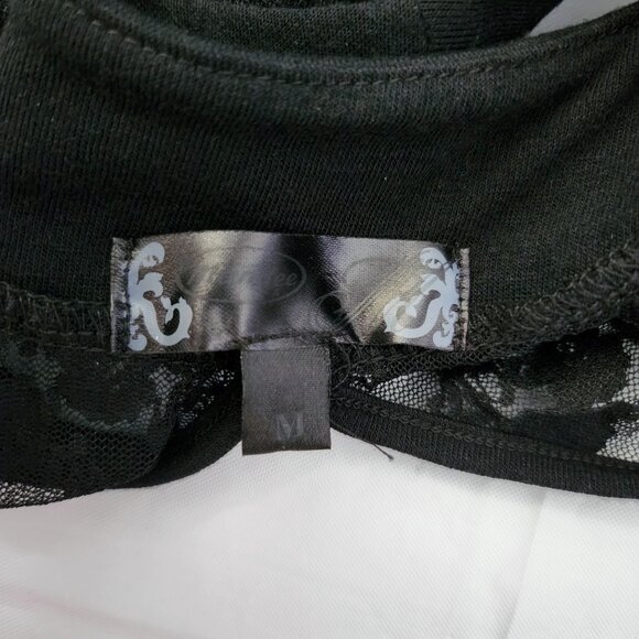 Mandee Black Halter with Sheer Lace Top, Med - Picture 6 of 6